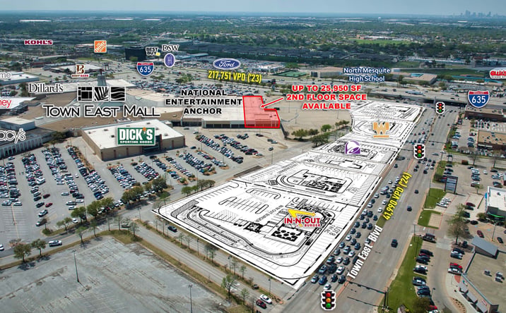 Pictures of Retail, Land property located at SEQ of I-635 & Town East Blvd, Mesquite, TX 75150-4339 for lease - image #1
