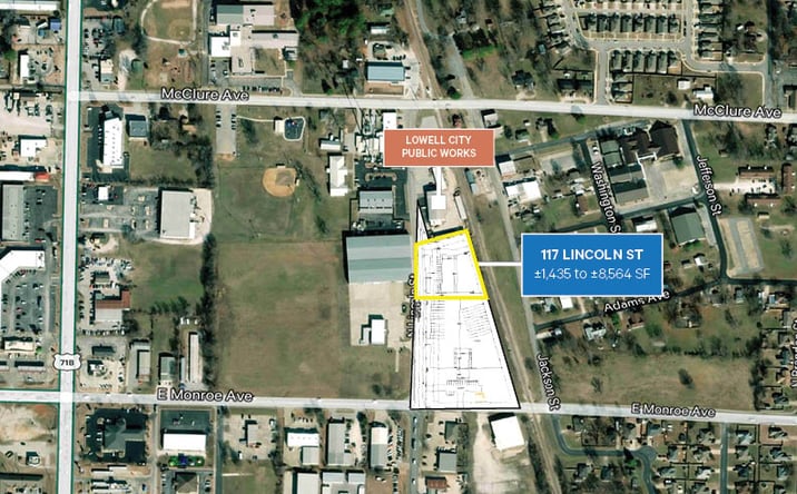Pictures of Industrial property located at 117 Lincoln St, Lowell, AR 72745 for lease - image #1