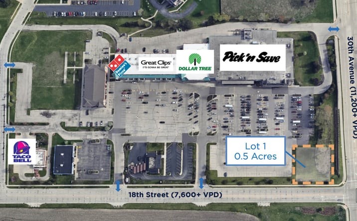 Pictures of Retail, Land, Restaurant property located at 2811 18th St, Kenosha, WI 53140 for lease - image #1