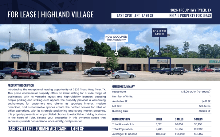 Pictures of Retail property located at 3826 Troup Hwy, Tyler, TX 75703 for lease - image #1