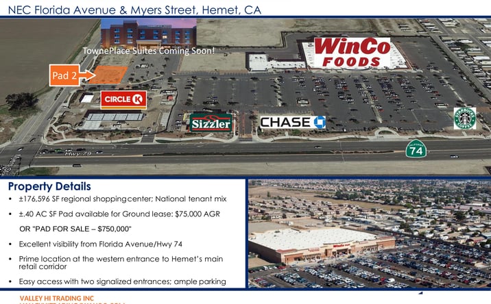 Pictures of Land property located at 4602 W Florida Ave, Hemet, CA 92545 for lease - image #1