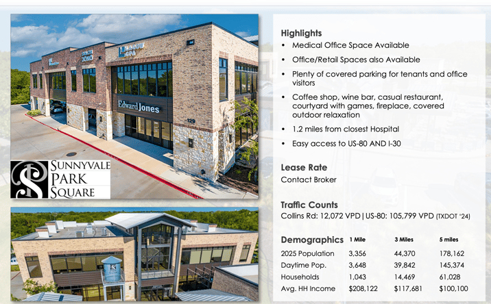 Pictures of Office property located at 129 N Collins Rd, Sunnyvale, TX 75182 for lease - image #1