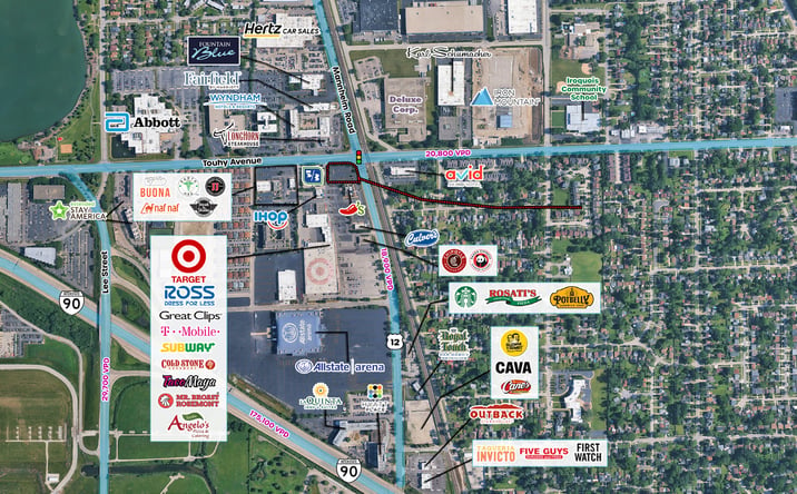 Pictures of Retail, Land property located at SWC Touhy Avenue & Mannheim Road, Rosemont, IL 60018 for lease - image #1
