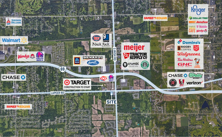 Pictures of Land property located at SWQ of Irish & Lapeer Roads, Davison, MI 48446 for lease - image #1