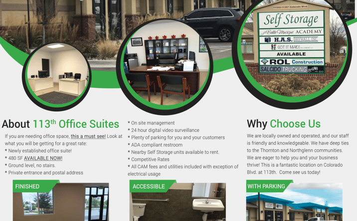 Pictures of Office property located at 11301 Colorado Blvd, Thornton, CO 80233 for lease - image #1