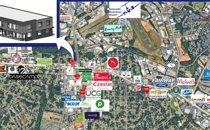Pictures of Retail, Office, Restaurant property located at 1421 Laurens Rd, Greenville, SC 29607 for lease - image #1
