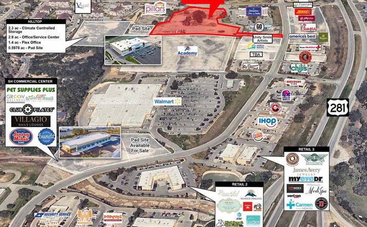 Pictures of Land property located at NWC of US Hwy 281 & State Hwy 46, Bulverde, TX 78163 for lease - image #1