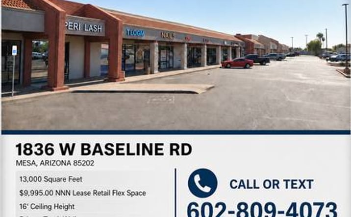 Pictures of Retail property located at 1836 W BASELINE RD, MESA, AZ 85202 for lease - image #1