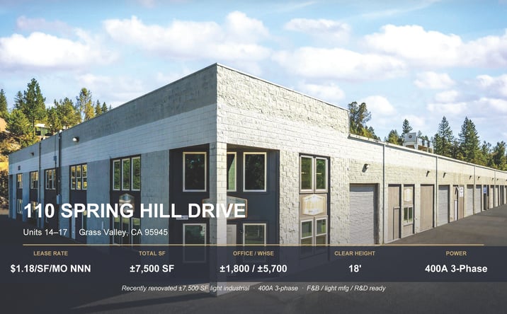 Pictures of Office, Industrial property located at 110 Spring Hill Drive, Grass Valley, CA 95945 for lease - image #1