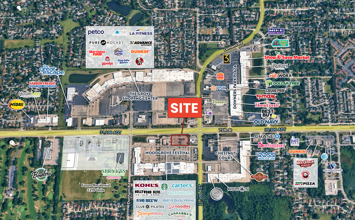 Pictures of Retail, Land property located at 1001 75th Street, Woodridge, IL 60517 for lease - image #1