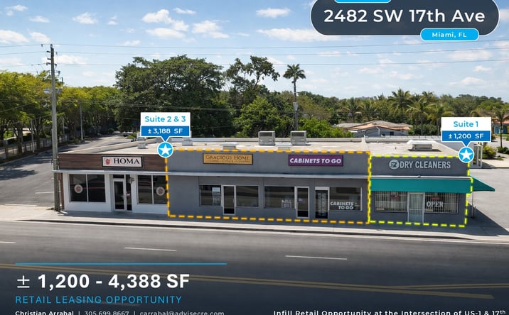 Pictures of Retail property located at 2482 Southwest 17th Avenue, Miami, FL 33145 for lease - image #1