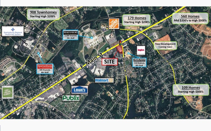 Pictures of Retail, Land property located at 2595 E. Main Street, Spartanburg, SC 29307 for lease - image #1
