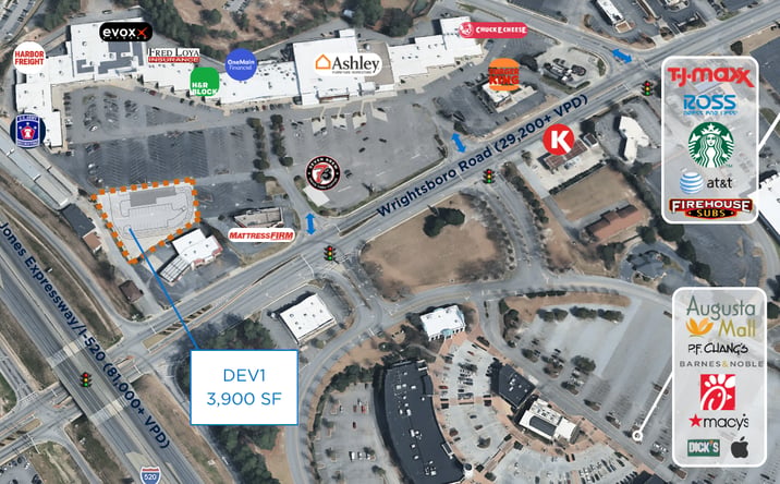 Pictures of Land, Retail, Restaurant property located at 3433 Wrightsboro Road, Augusta, GA 30909 for lease - image #1