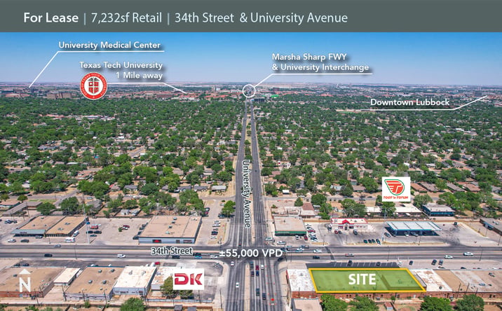 Pictures of Retail property located at 2443 34th Street, Lubbock, TX 79411 for lease - image #1