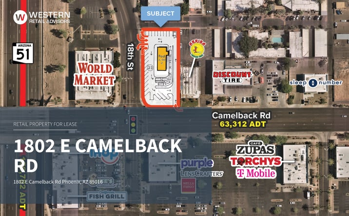 Pictures of Retail property located at 1802 E Camelback Rd, Phoenix, AZ 85016 for lease - image #1