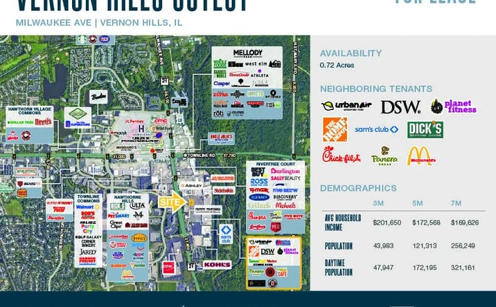 Pictures of Land property located at 493 N Milwaukee Ave, Vernon Hills, IL 60061 for lease - image #1