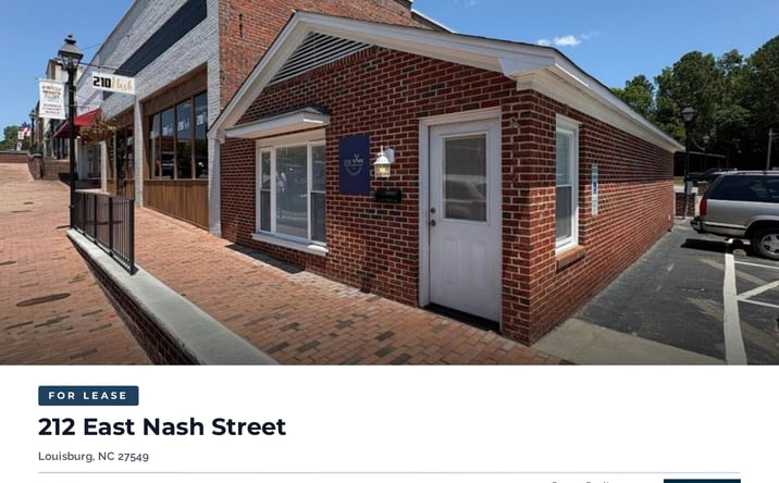 Pictures of Retail, Special Purpose property located at 212 East Nash Street, Louisburg, NC 27549 for lease - image #1