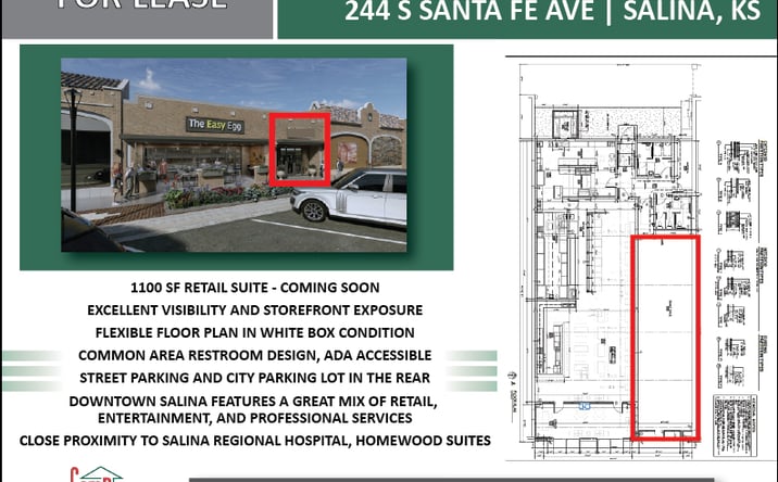 Pictures of Retail property located at 244 S SANTA FE AVE, SALINA, KS 67401 for lease - image #1