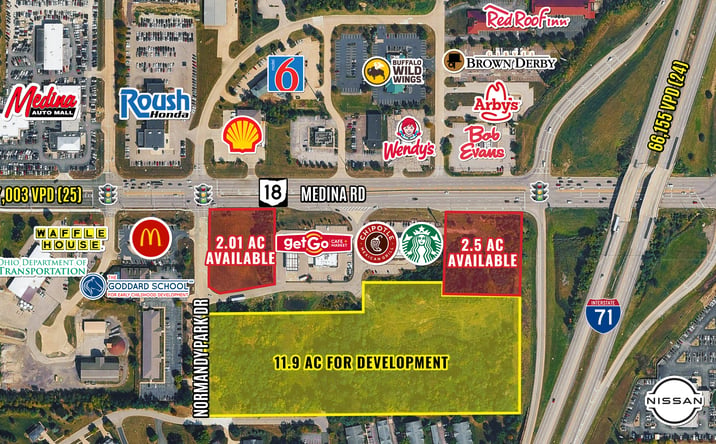 Pictures of Land, Retail property located at 3070 Medina Rd, Medina, OH 44256 for lease - image #1