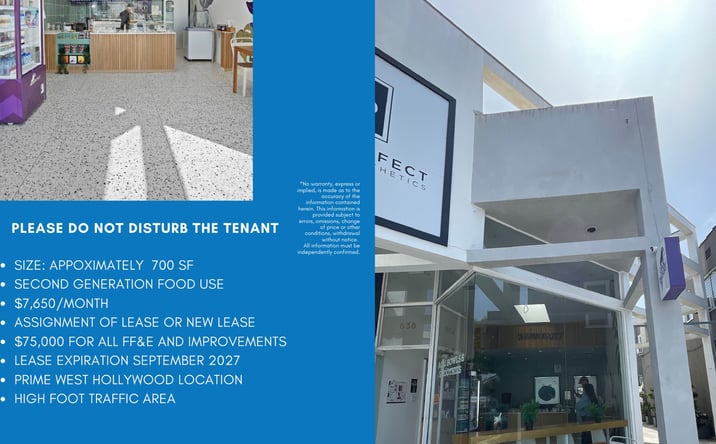 Pictures of Restaurant property located at 638 N Robertson Blvd, West Hollywood, CA 90069 for lease - image #1