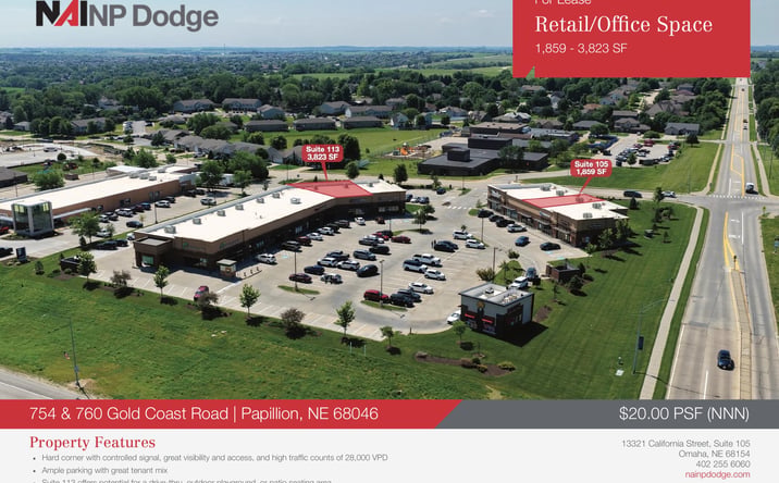 Pictures of Retail, Office property located at 754 Gold Coast Road, Papillion, NE 68046 for lease - image #1