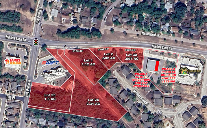 Pictures of Retail, Land property located at SWQ of Five Palms Dr & Medina Base Rd, San Antonio, TX 78242 for lease - image #1