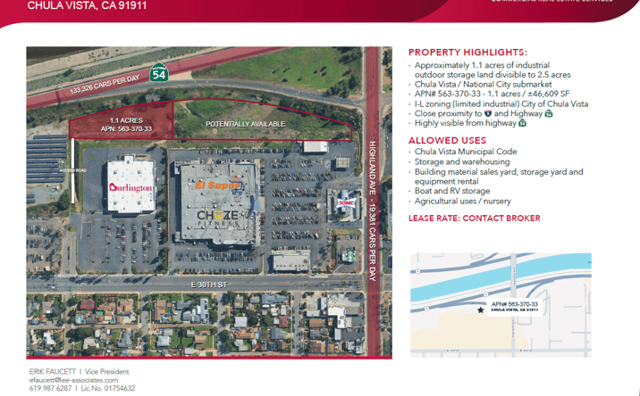 Pictures of Land property located at N/A, Chula Vista, CA 91911 for lease - image #1