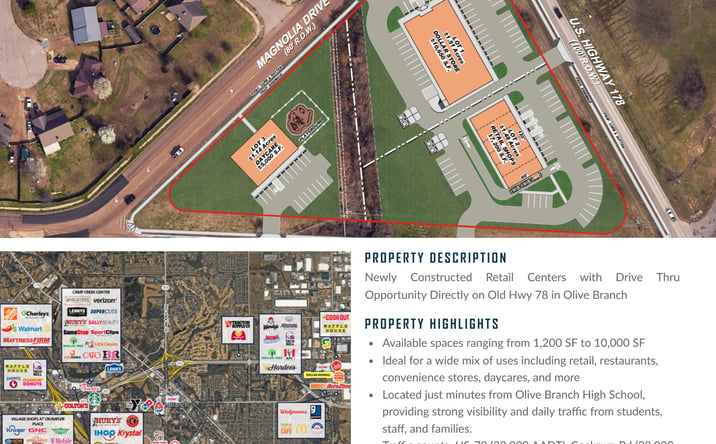 Pictures of Retail property located at Old Highway 78, Olive Branch, MS 38654 for lease - image #1