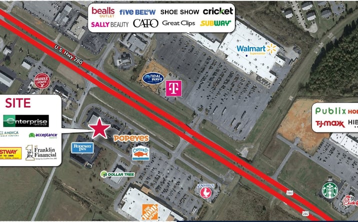 Pictures of Retail property located at 41200 U.S. 280, Sylacauga, AL 35150 for lease - image #1