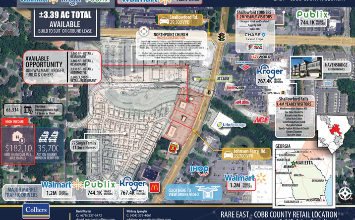 Pictures of Retail, Office, Restaurant property located at 3095 Johnson Ferry Road, Marietta, GA 30062 for lease - image #1
