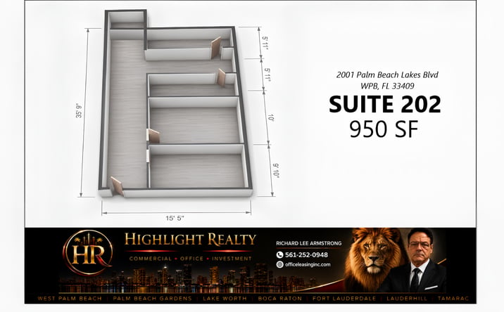Pictures of Office property located at 2001 PALM BEACH LAKES BLVD, WEST PALM BEACH, FL 33409 for lease - image #1