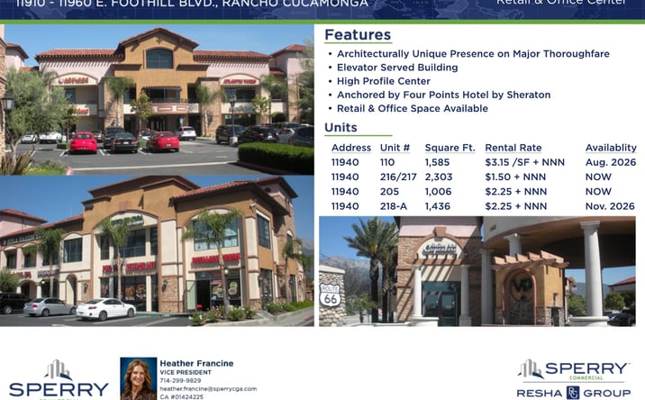 Pictures of Retail, Office property located at 11910-11960 E. Foothill Blvd., Rancho Cucamonga, CA 91107-3045 for lease - image #1