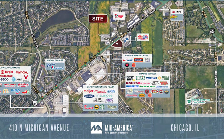 Pictures of Retail property located at Route 34 & Kendall Point Drive, Oswego, IL 60543 for lease - image #1
