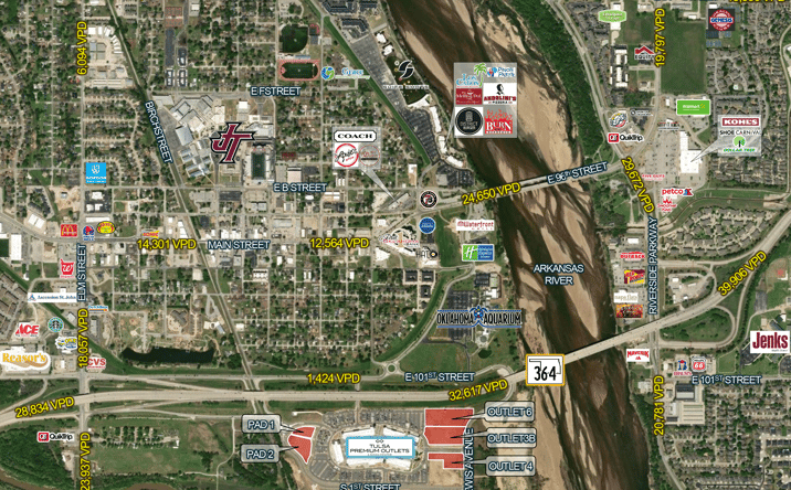 Pictures of Land property located at 801 East Outlet Drive, Jenks, OK 74037 for lease - image #1