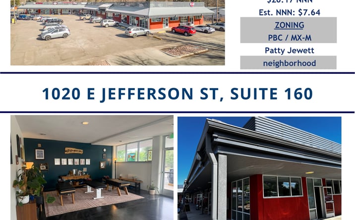 Pictures of Retail property located at 1020 E Jefferson St, Suite 160, Colorado Springs, CO 80907 for lease - image #1