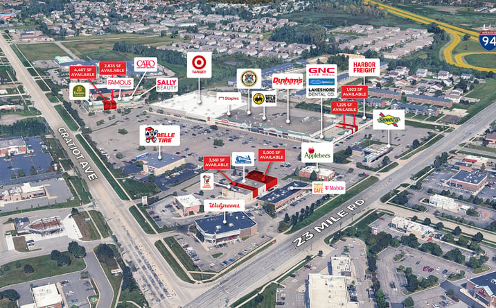 Pictures of Retail, Office property located at 27895-27953 23 Mile Road, Chesterfield, MI 48051 for lease - image #1