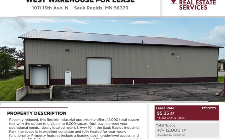 Pictures of Industrial property located at 1011 13th Ave N, Sauk Rapids, MN 56379 for lease - image #1