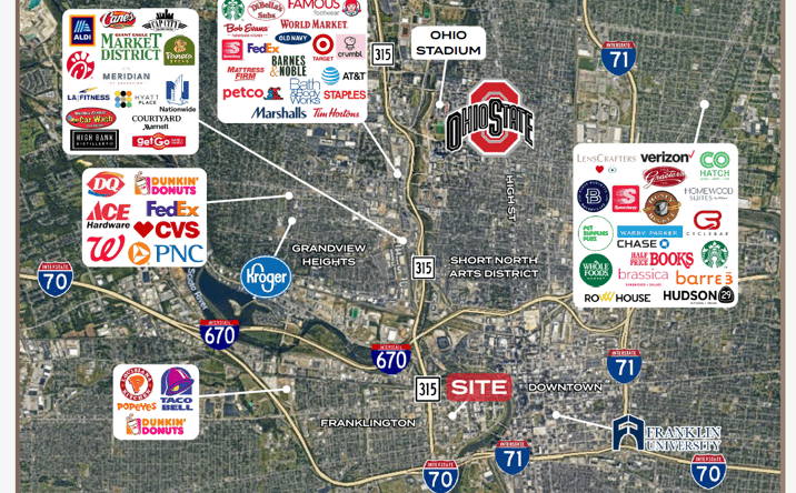 Pictures of Retail, Restaurant property located at 440-500 W Broad St, Columbus, OH 43215 for lease - image #1