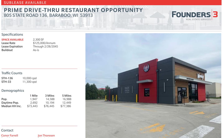 Pictures of Retail, Restaurant property located at 805 State Road 136, Baraboo, WI 53913 for lease - image #1