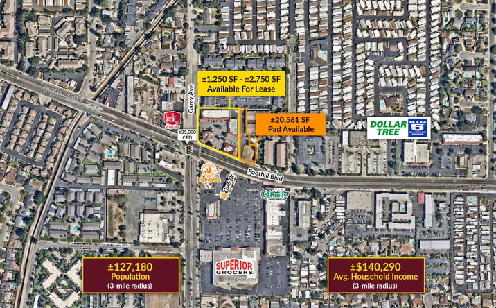 Pictures of Land property located at 147 East Foothill Boulevard, Pomona, CA 91767 for lease - image #1