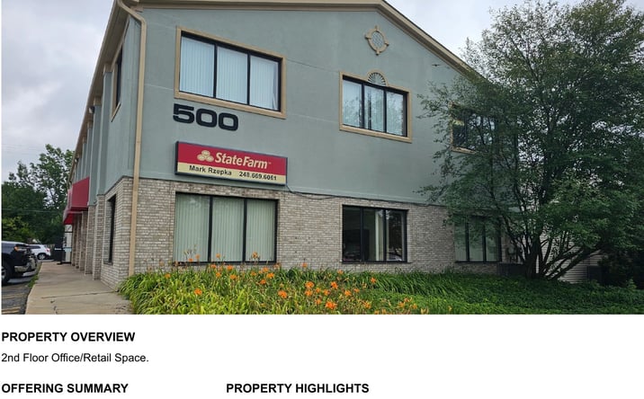 Pictures of Retail, Office property located at 500 N Pontiac Trail, Walled Lake, MI 48390 for lease - image #1