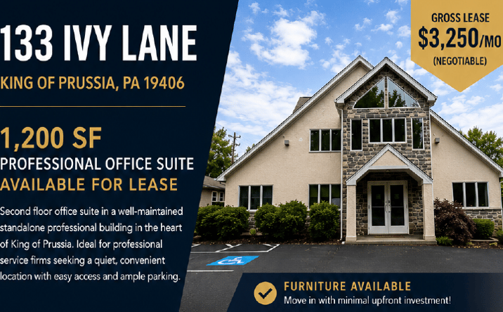 Pictures of Retail, Office property located at 133 Ivy Lane, King of Prussia, PA 19406 for lease - image #1