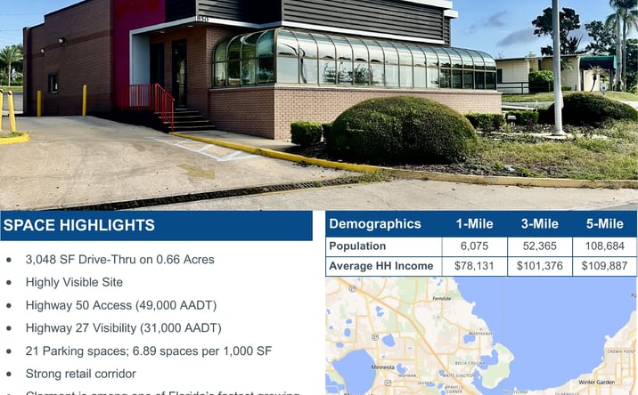 Pictures of Retail property located at 850 E HWY 50, Clermont, FL 34711 for lease - image #1