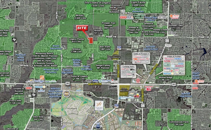 Pictures of Land property located at SWC of Legacy Dr & Prosper Rd, Prosper, TX 75078 for lease - image #1
