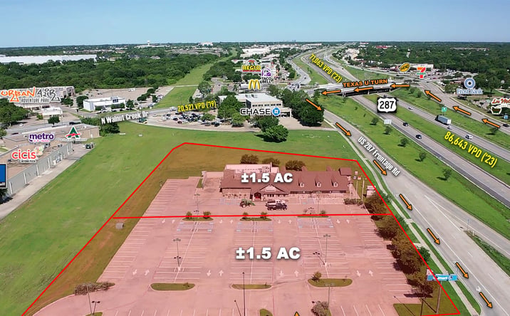 Pictures of Land property located at SWQ US Hwy 287 & N Walnut Creek Dr, Mansfield, TX 76063 for lease - image #1