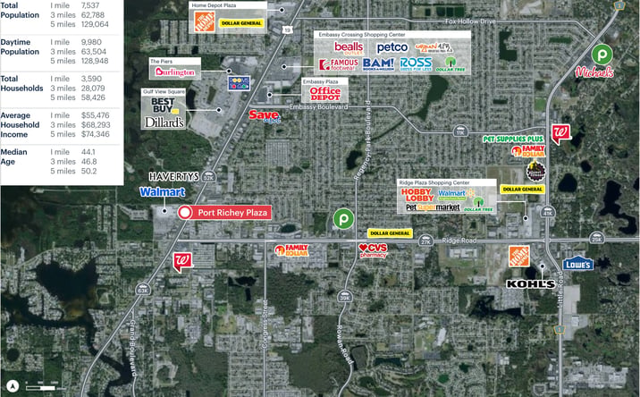 Pictures of Retail property located at 8619-8631 US Highway 19, Port Richey, FL 34668 for lease - image #1