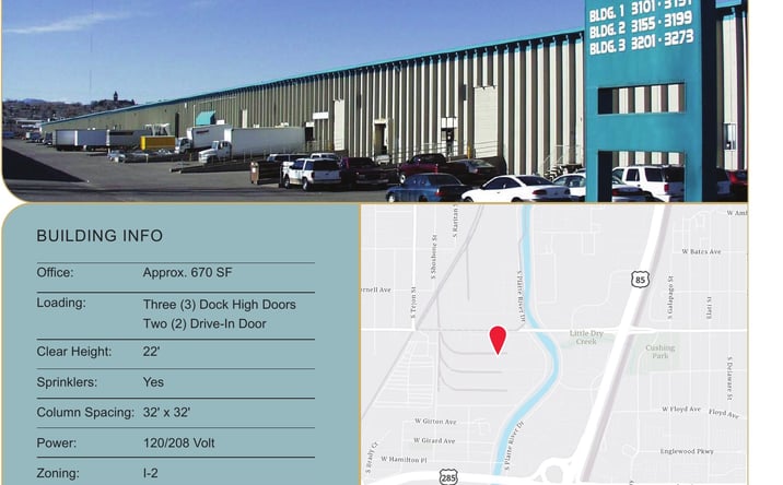 Pictures of Industrial property located at 3105 South Platte River Drive, Englewood, CO 80110 for lease - image #1