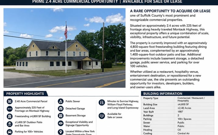 Pictures of Restaurant, Retail property located at 2647 Montauk Highway, Brookhaven, NY 11719 for lease - image #1