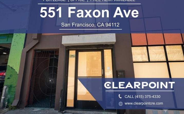 Pictures of Office property located at 551 Faxon Avenue, SF, CA 94112 for lease - image #1