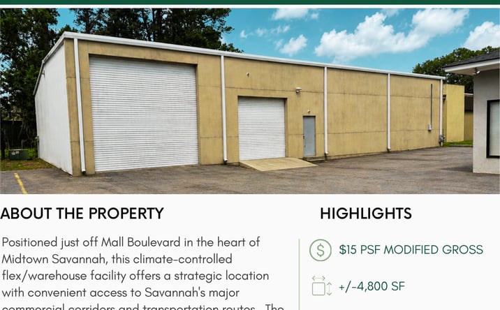 Pictures of Industrial, Special Purpose property located at 4 Mall Court, Unit C, Savannah, GA 31406 for lease - image #1
